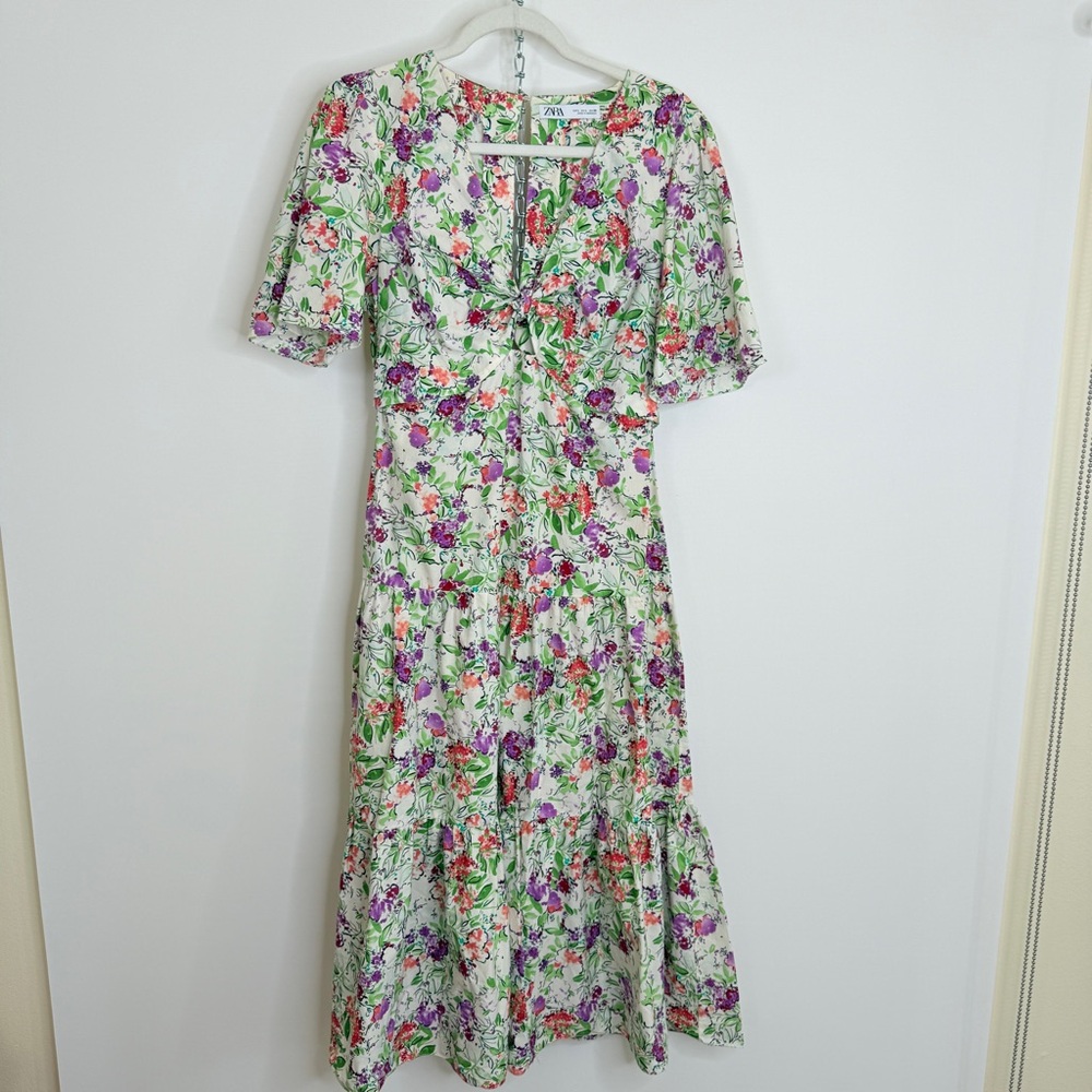 Zara maxi floral dress size L - Picture 3 of 10